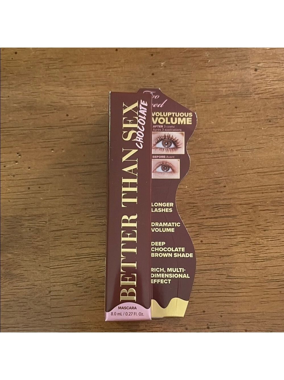 Too Faced Voluptuous Volume Better Than Sex Mascara in Chocolate NIB